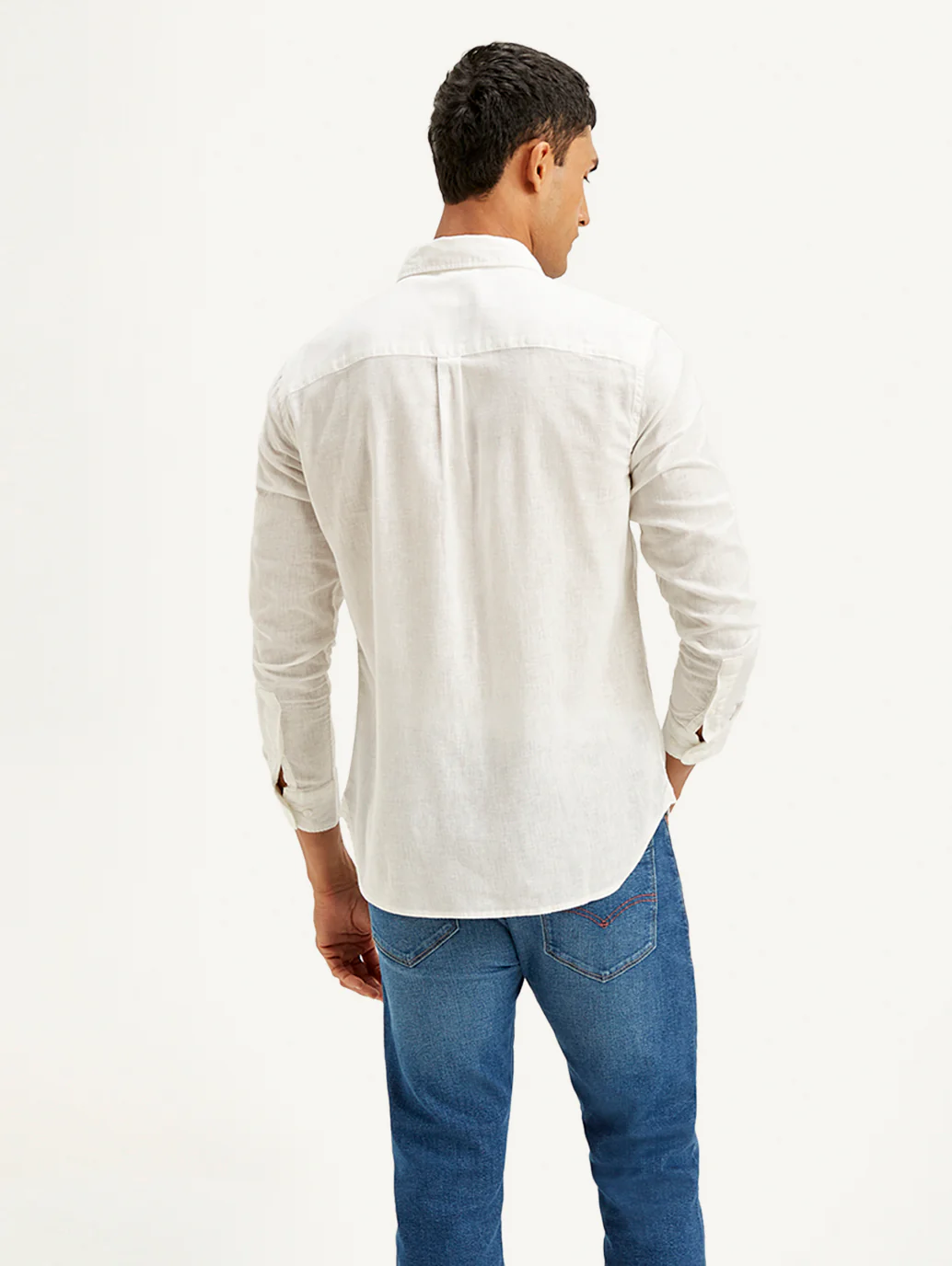 Men's Solid Slim Fit Linen Shirt - Image 3