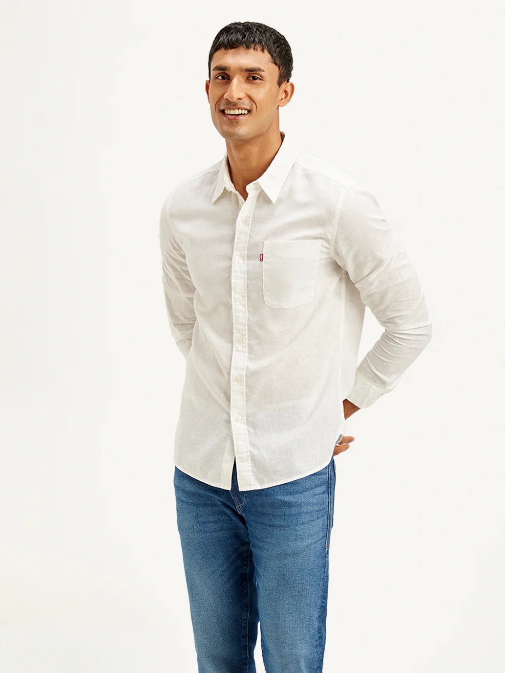 Men's Solid Slim Fit Linen Shirt
