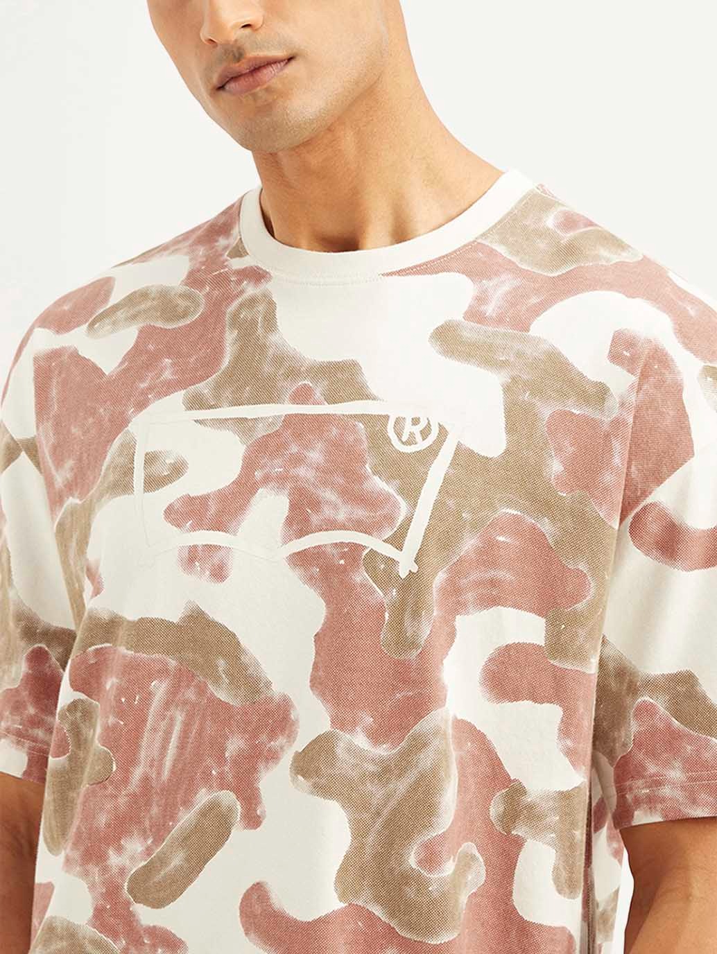 Men's Abstract Loose Fit T-shirt - Image 3