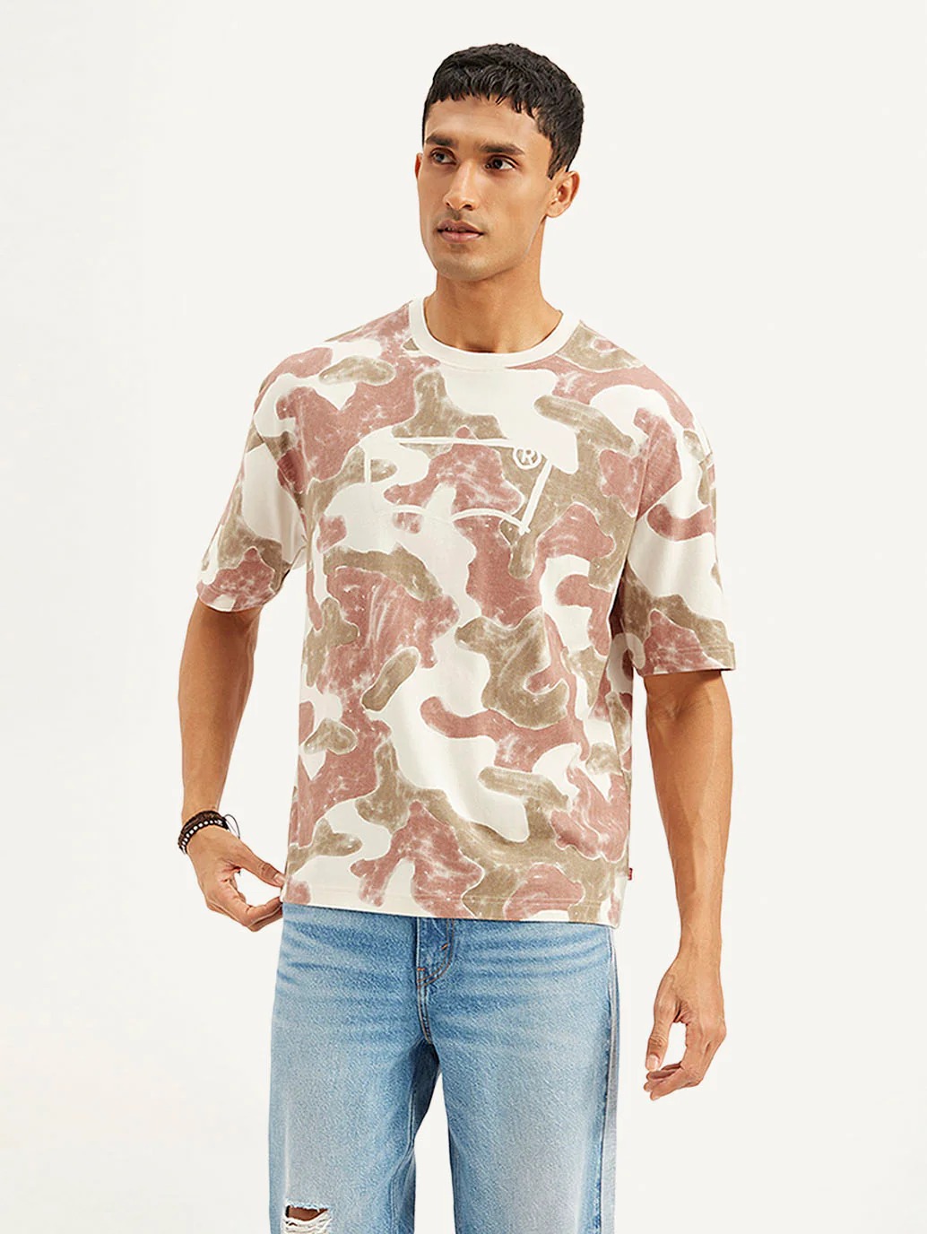Men's Abstract Loose Fit T-shirt - Image 2
